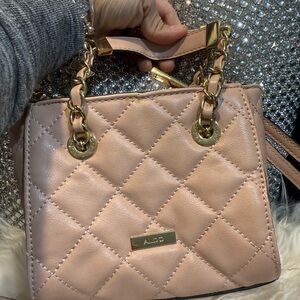 Aldo Blush Quilted Shoulder Bag with Gold Chain